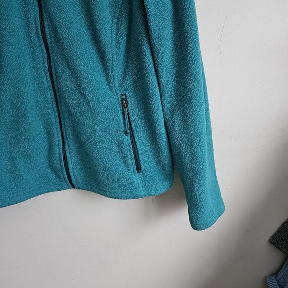 L.L. Bean Fleece Jacket WOMEN'S S Lightweight Fitted Full Zip Long Sleeve Teal - Picture 4 of 6